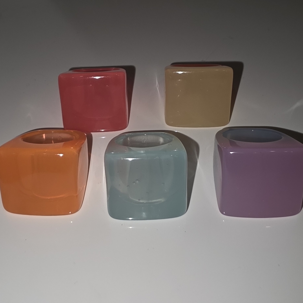 Y2K VINTAGE Set of 5 Colorful Acrylic Rings